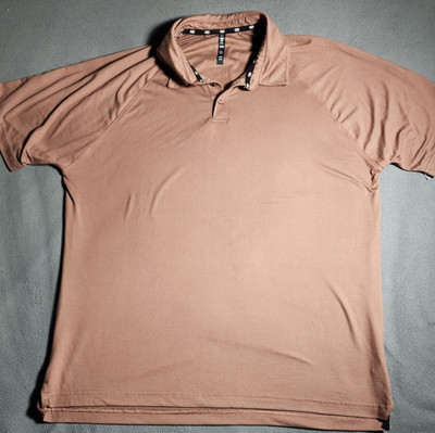 Leg3nd Polo Shirt Men XL Brick Brown Short Sleeve Quarter Buttons Collared