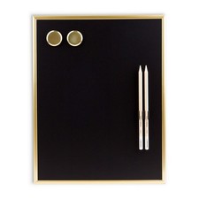 U Brands Magnetic Chalkboard, 11" x 14", Gold Metal Frame, 11'' x 14'',