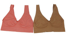 Rhonda  Shear 2  Pack Original Ahh Nylon Bra Women's Sz XL EG/TG Sienna  Salmon