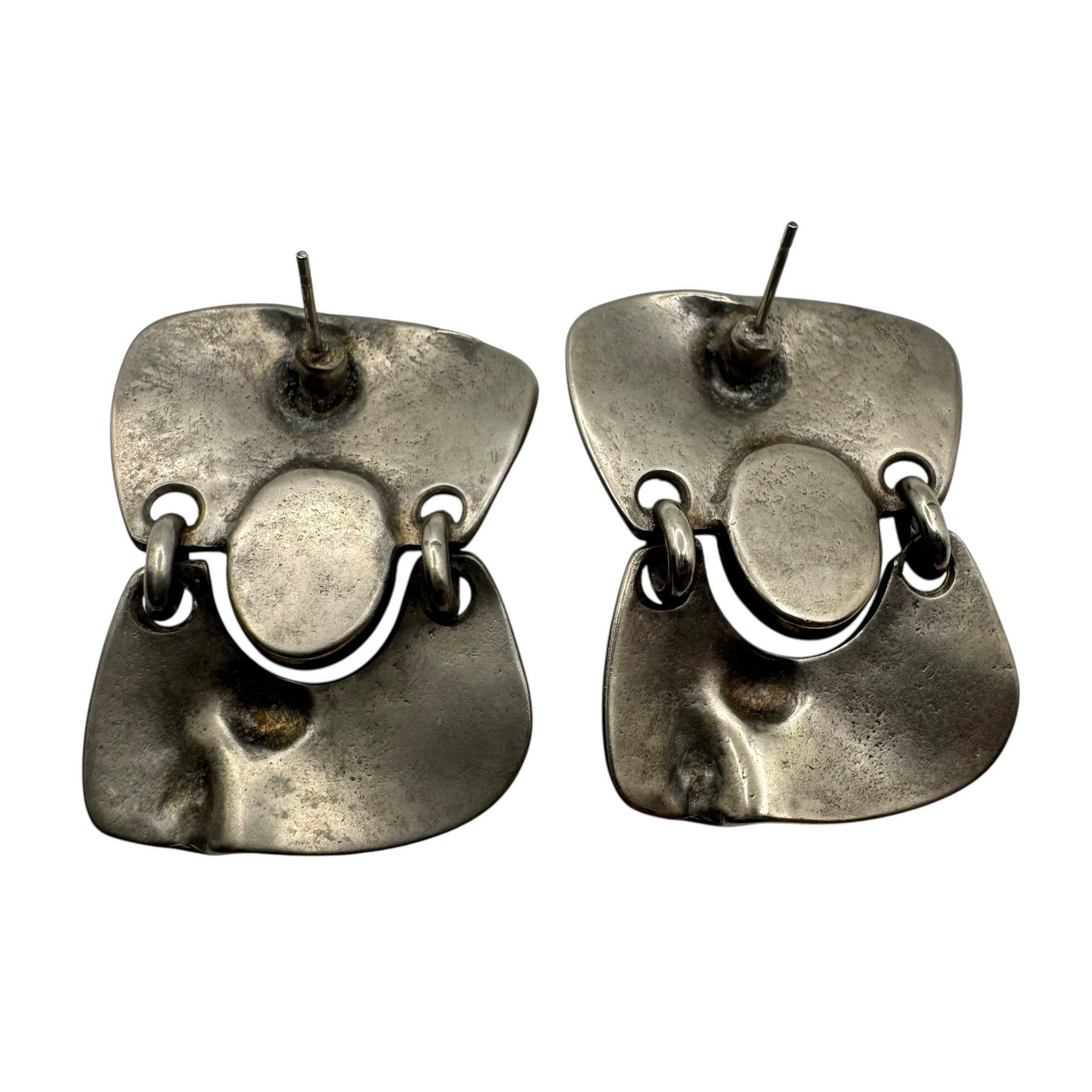 Statement Artisan Turquoise Stone Silver Tone Boh… - image 3