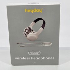 Heyday Wireless On-Ear Headphones with Microphone - Brown Checkered - New