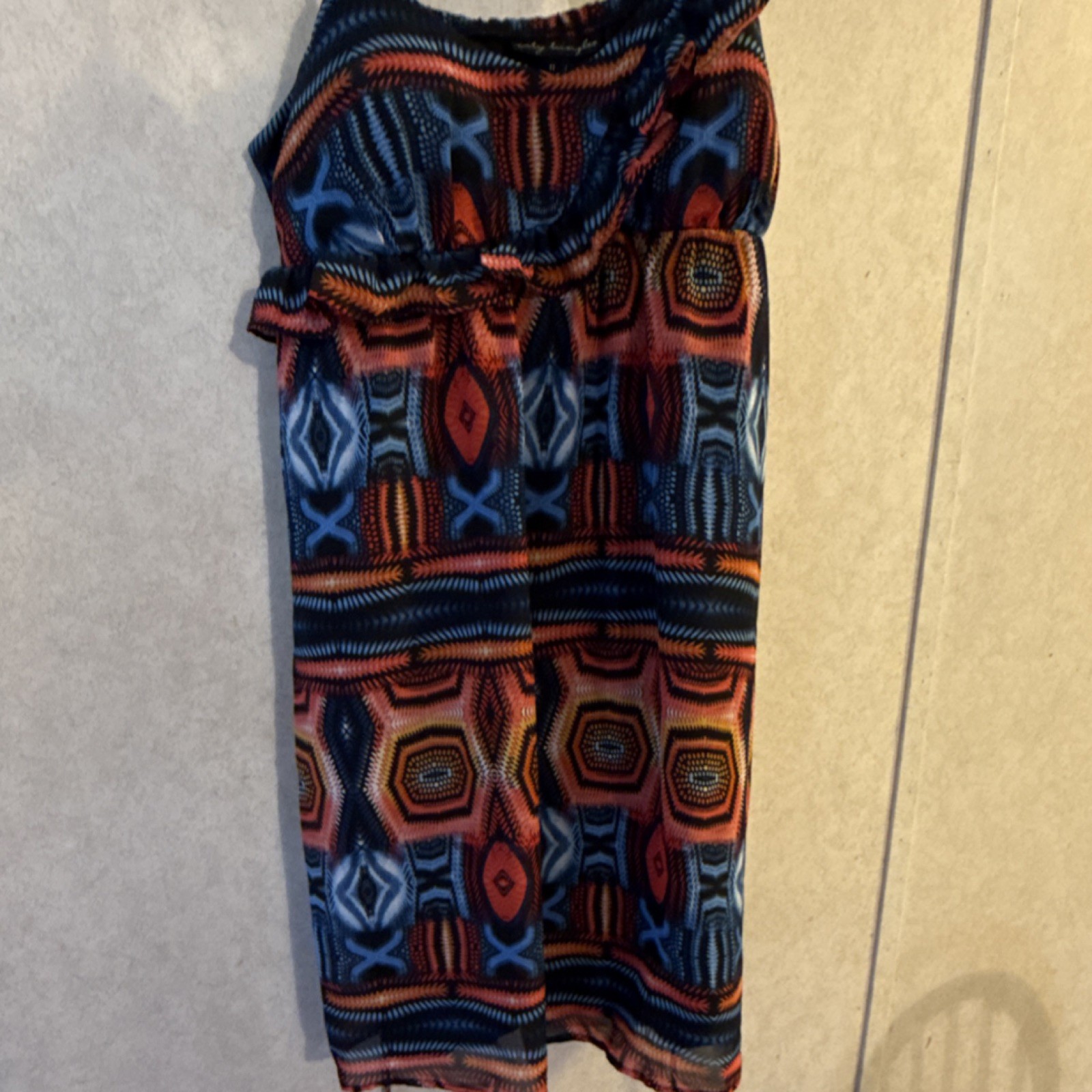 City Triangles Multicolor Geometric Sundress Stra… - image 1