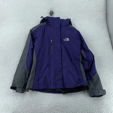 The North Face Jacket Womens M Purple Gray Summit Series Gore Tex Raintex Zip Up