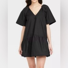 NWT A NEW DAY Black V-Neck Dress