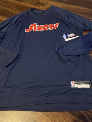 New Nike Mens Philadelphia 76ers NBA Shooting Warmup Shirt Size 2XL Tall