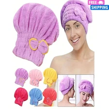 Women Hair Towel Quick Drying Turban Ultra Soft Absorbent Hair Drying Shower Cap