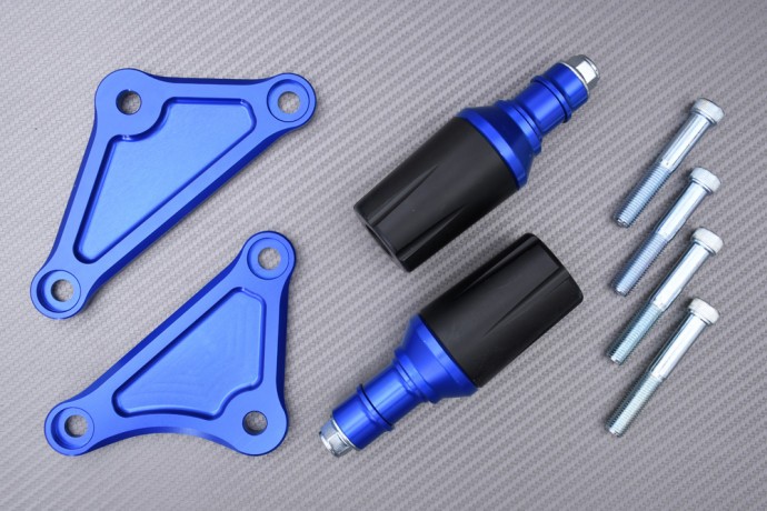 Tampons de protection bleus Suzuki GSX-S 950 crash pads moto 2022 2023 2024