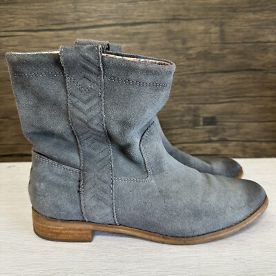 Toms Boots Women Size 7.5 Laurel Castlerock Grey Western Boho Slouchy Ankle