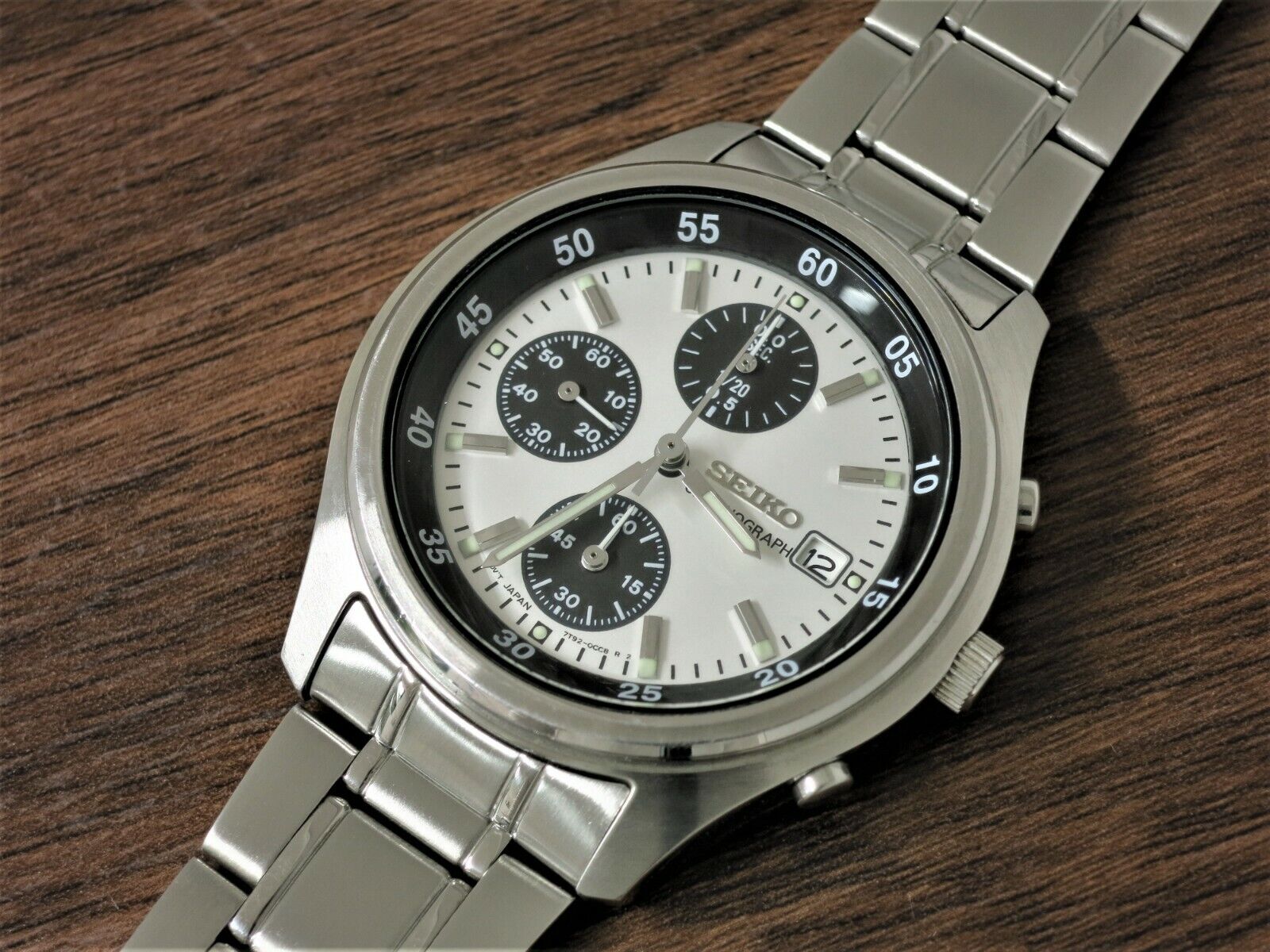 Seiko SND219P1 Panda Chronograph 7T92 0CC0 Good Condition | eBay