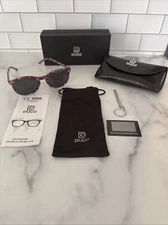 Duco Retro Round Polarized Sunglasses DC1230 G6 53 20-140 Designed in Italy