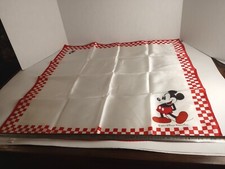 Vintage Walt Disney Productions Mickey Mouse 21x21 Red Scarf Bandana Japan