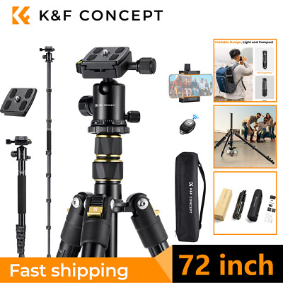 K&F CONCEPT 72'' Camera Tripod Lightweight With Bluetooth Remote Control fr DSLR