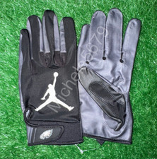 Jordan NFL Jalen Hurts Eagles PE QB Football Gloves Black Leather Size 3XL New