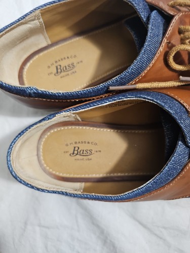 Bass Blue Denim Ladies Flats With Brown Trim Size 10M - Picture 6 of 8