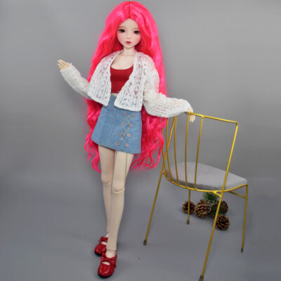 1/3 BJD Doll 22 inch Pretty Brown Eyes Doll and Removable Wigs Fashion Clothes