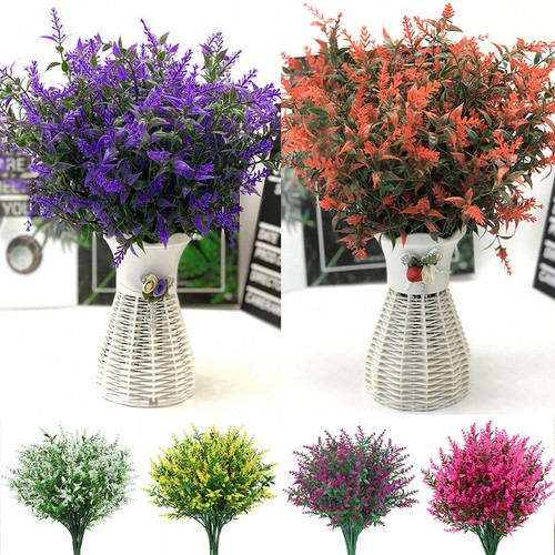 Artificial Flowers Plastic Lavender Home Garden Decor Plastic Flower Outdoor !✦ - Picture 2 of 18