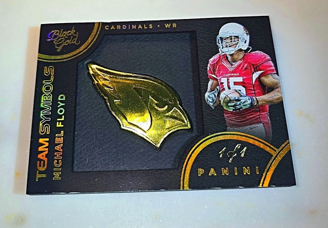 2015 Panini Black Gold Michael Floyd 1/1 Gold Team Symbols One Of One 🔥