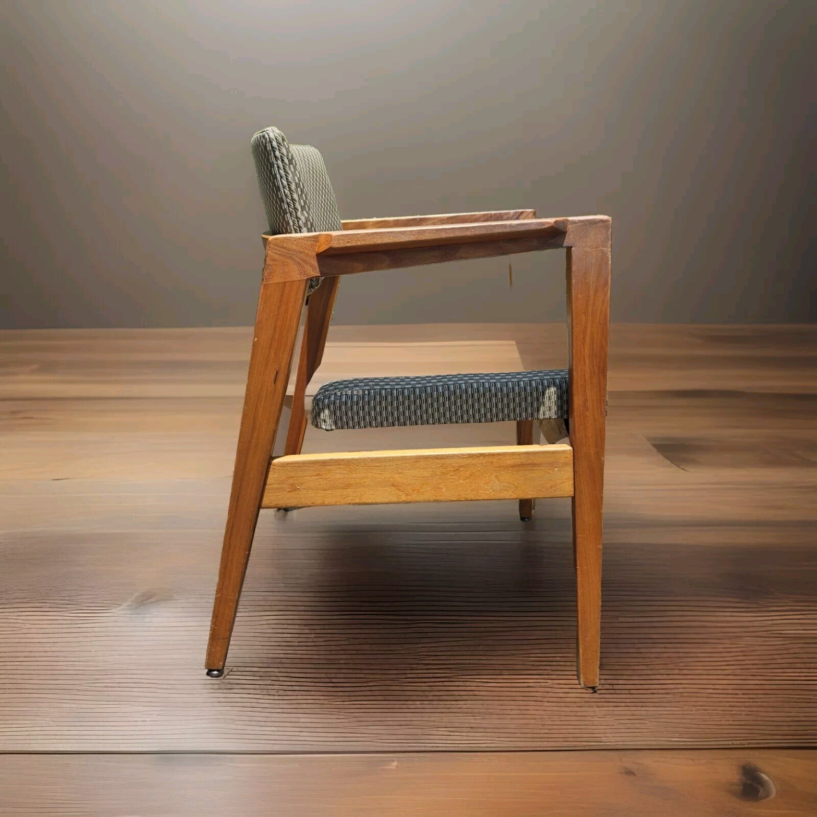 (5) W.H. Gunlocke MCM Solid Walnut Rare 'Floating Seat' Armchairs ~ SET OF FIVE