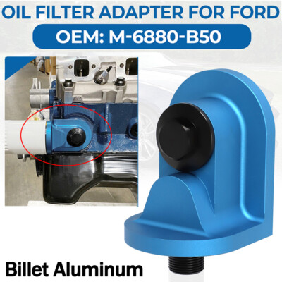 For Ford M-6880-B50 90 Degree Oil Filter Adapter Mustang GT GL GLX LX Base 5.0L