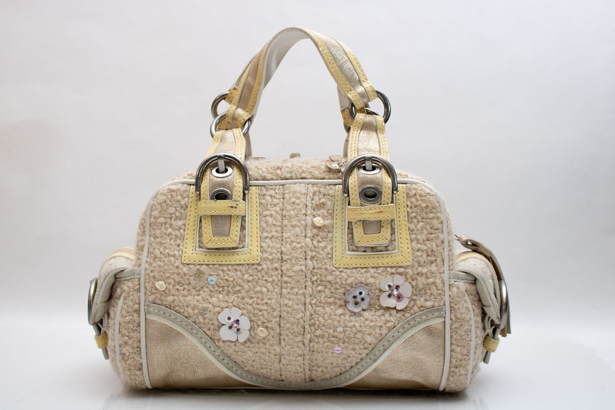 Coach Soho Tweed Wool Bouclé Small Satchel 10071 Ivory Cute and