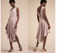 Bhldn Cocktail Dress Womens 0 Light Pink Harmonia Cowl Neck Midi Anthropologie