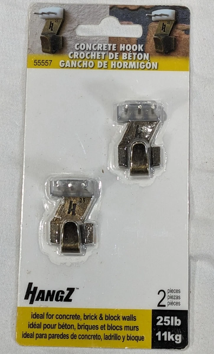 Hangz Concrete Hooks 25 lb. 55557 ideal for concrate brick block wall 2 pack