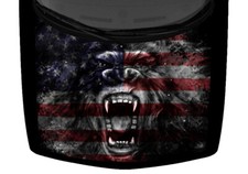 Graffiti Kong Gorilla Grey American Flag Decal Truck Car Graphic Hood Wrap Vinyl