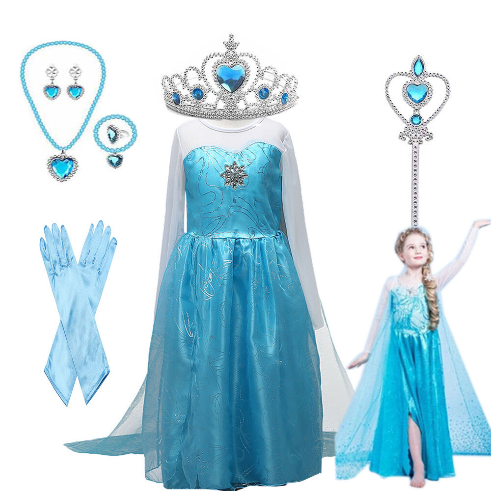 Reina Princesa Elsa Niñas Anna Disfraz Elegante Anna Fiesta Niños Juegos con disfraces