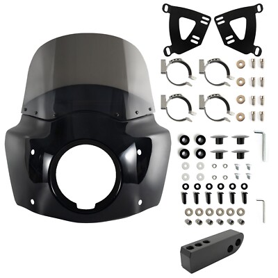 Road Warrior Fairing w/ 11  Smoke Windshield For HD Dyna Low Rider Street Bob