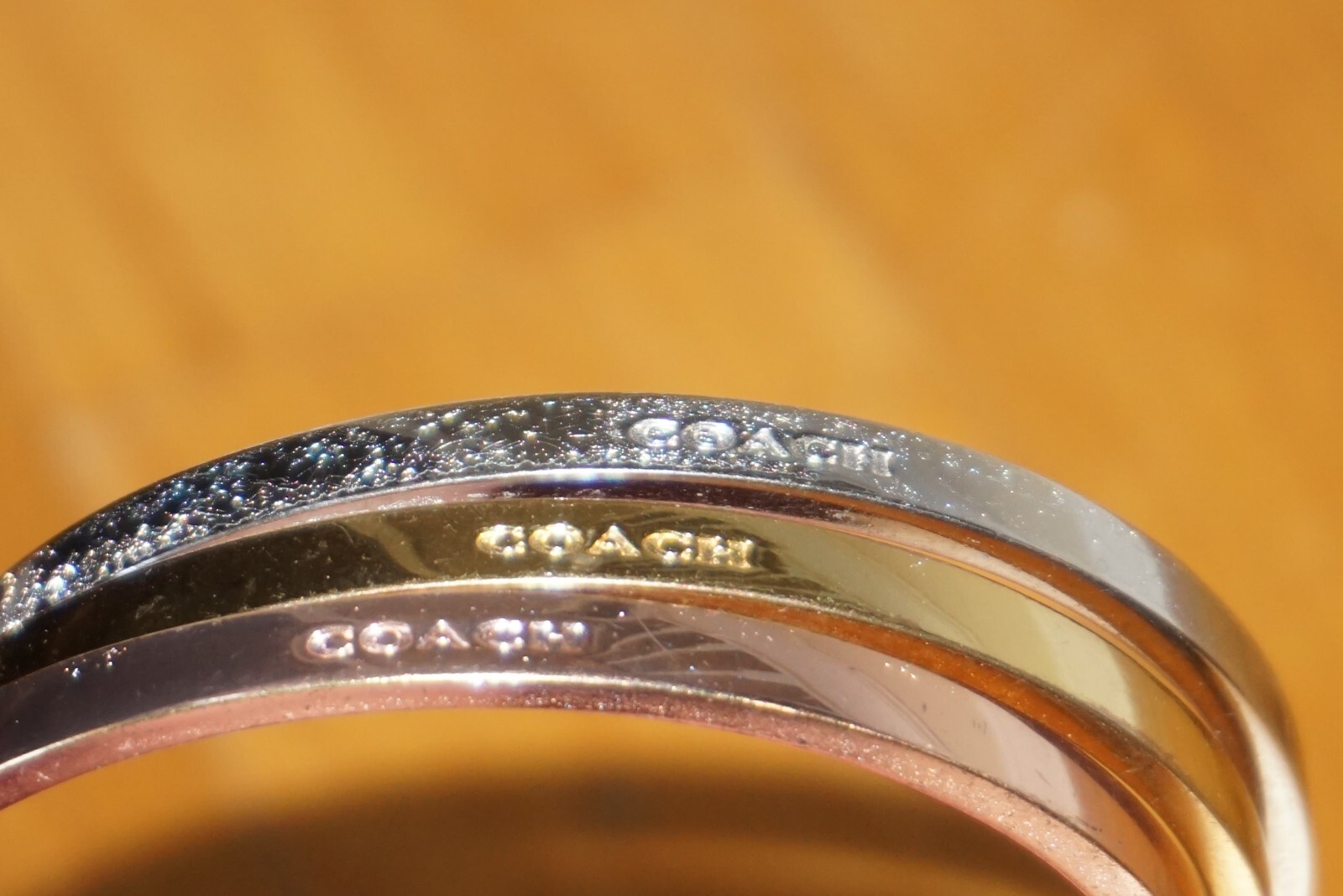 Coach Tricolor Bangle Stackable Bracelets Set of 3 - image 5