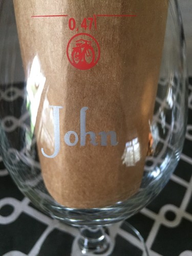 New Belgium Brewing Co. Stemmed Tulip Craft Beer Glass 0.47L - JOHN etch, EUC - Picture 6 of 9