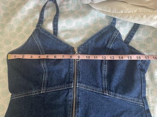 Topshop Front Zip denim dress 10 - Picture 6 of 6