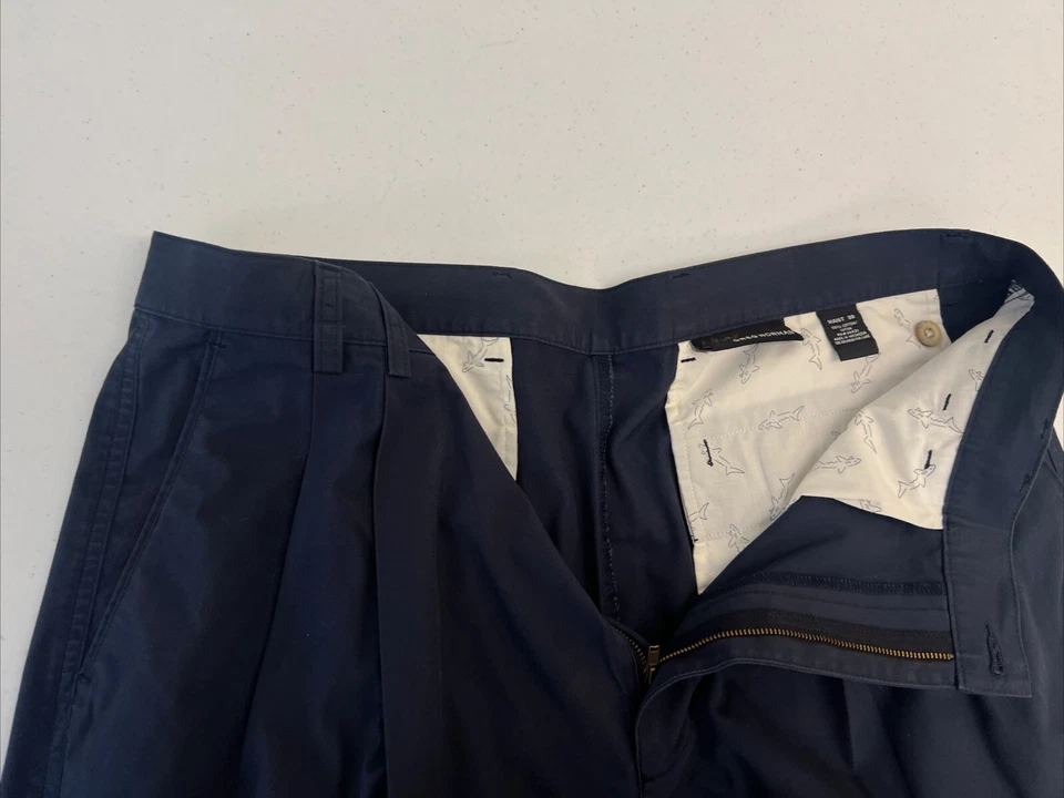 Pantalones Cortos PRIMAVERA/VERANO Greg Norman Para Hombre Azul Marino Gris Algodón Caqui 36 W $78 Foto 3 de 4
