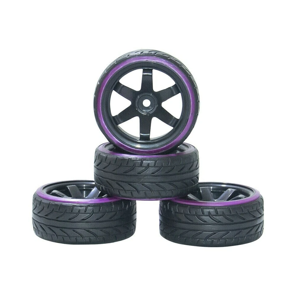 4Pcs 1/10 RC Car Drift Tire Wheel Rim for HSP HPI Racing 12mm Hex PP0290/069 - Image 3 of 4