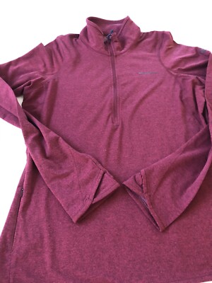 Merrell Maroon Run Workout Knit 1/4 Zip Jacket Womens M