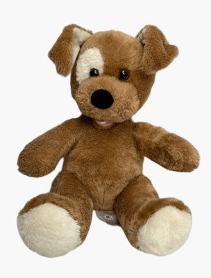 Build A Bear Sitting Dog Brown Tan With White Eye Patch Plush Stuffed Animal Toy
