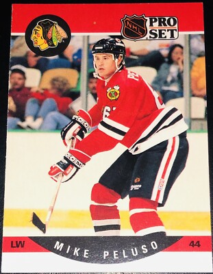 1990-91 Pro Set Mike Peluso Rookie Chicago Blackhawks #601