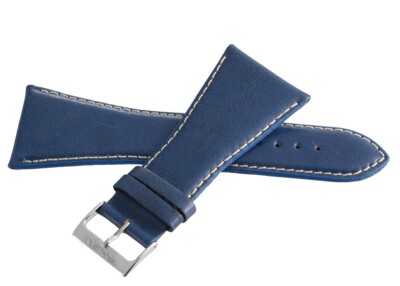LOCMAN Men's 36mm x 22mm Blue Leather Silver Buckle Band 