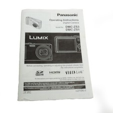 Panasonic Lumix ZS1 Black 10.1 mp camera manual, paper back.