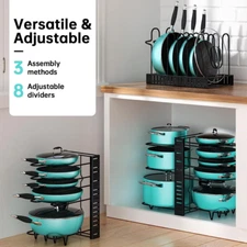  Pots and Pans Organizer for Cabinet 8 Tier Pot Rack with 3 DIY Methods Kitchen 