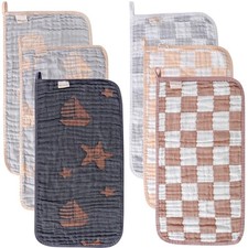 Ultra-Soft  Absorbent 6-Pack Muslin Baby Burp Cloths - 20x10 Inches, Perfect...