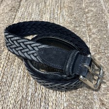 Anderson's For Bergdorf  Goodman Braided Woven Adjustable Belt Blue Gray 34