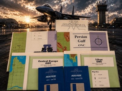 F-15 STRIKE EAGLE II AMIGA KOMPLETT 2 DISK SET KARTEN & MISSIONSHANDBUCH MICROPROSE