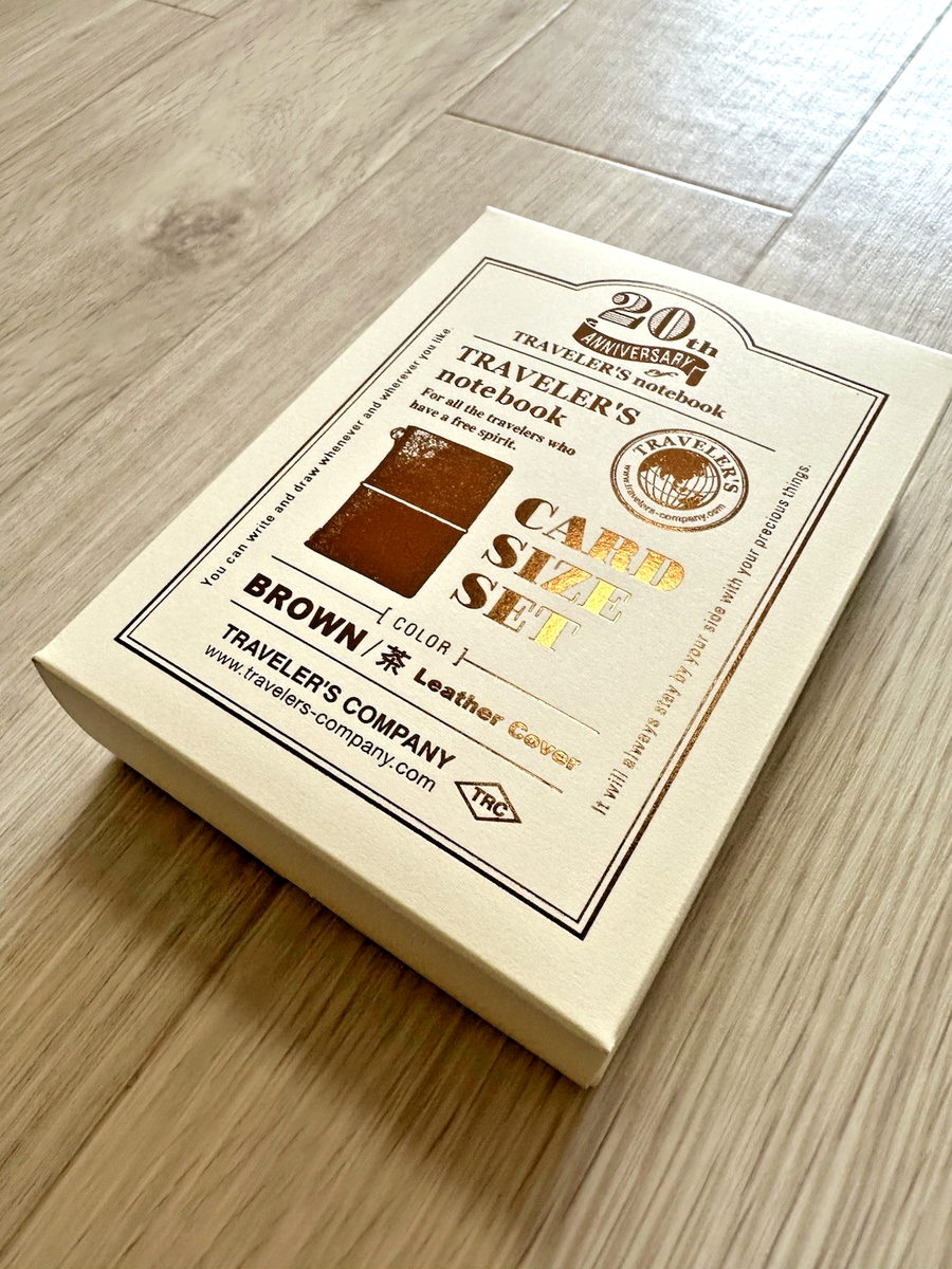Traveler's Notebook Card Size 20th Anniversary Set Leather Brown