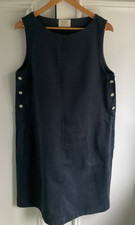VGC Toast Navy Blue Pinafore Dress & Pockets  ~ Size 12 / 14