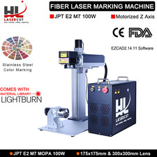 JPT 100W M7 E MOPA Fiber Laser Marking Machine JCZ EZCAD2 Motorized Z Axis