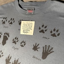 Camiseta vintage 1993 MINC Red Animal Tracks XL 90s Oneita Power T ¡NUEVA CON ETIQUETAS! ¡Nuevo!