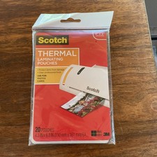 NEW  SEALED  Photo/Card Size Scotch 3M Thermal Laminating Pouches 4"x6" 20-Pack