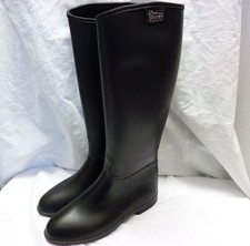 Shires lange Reitstiefel Gummi schwarz Größe UK 5 EU 38 - Z#3104