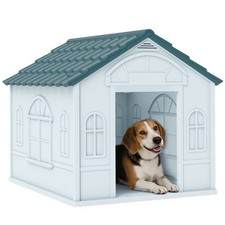 Plastic Dog House W/ Door, Easy to Assemble, for M and S Dogs